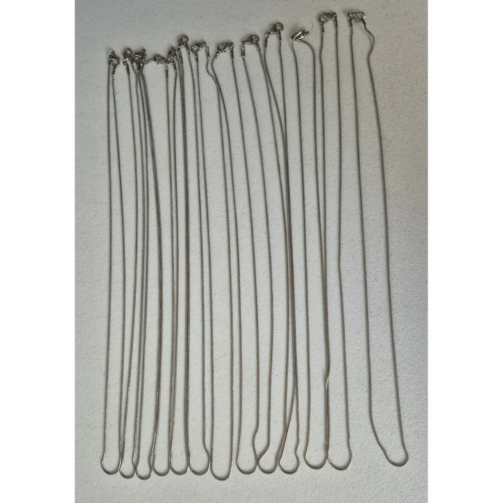 Lot of 13‎ Silver Tone Round Snake Chain 22
